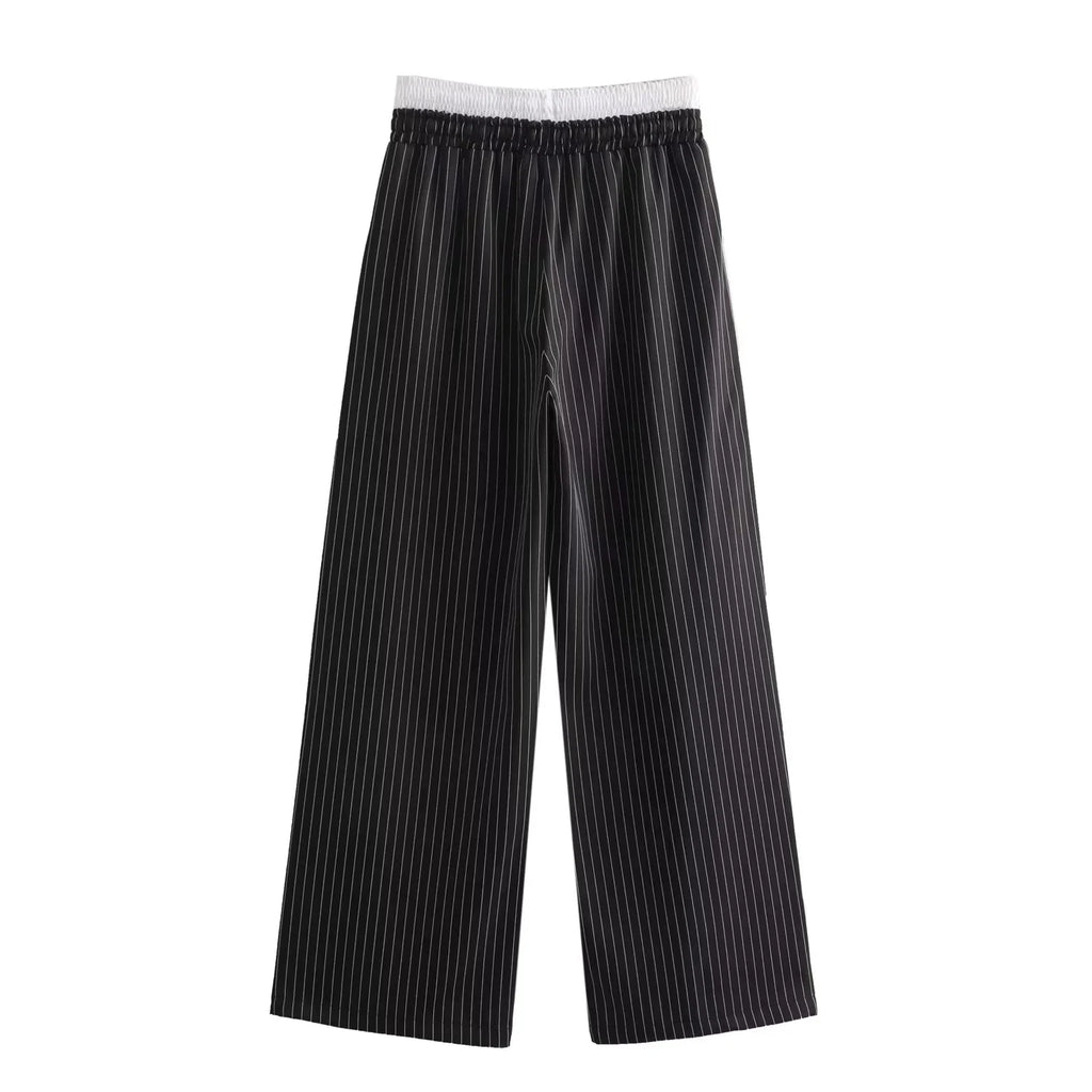 Malia - Weite Hose mit Streifen und Patchwork