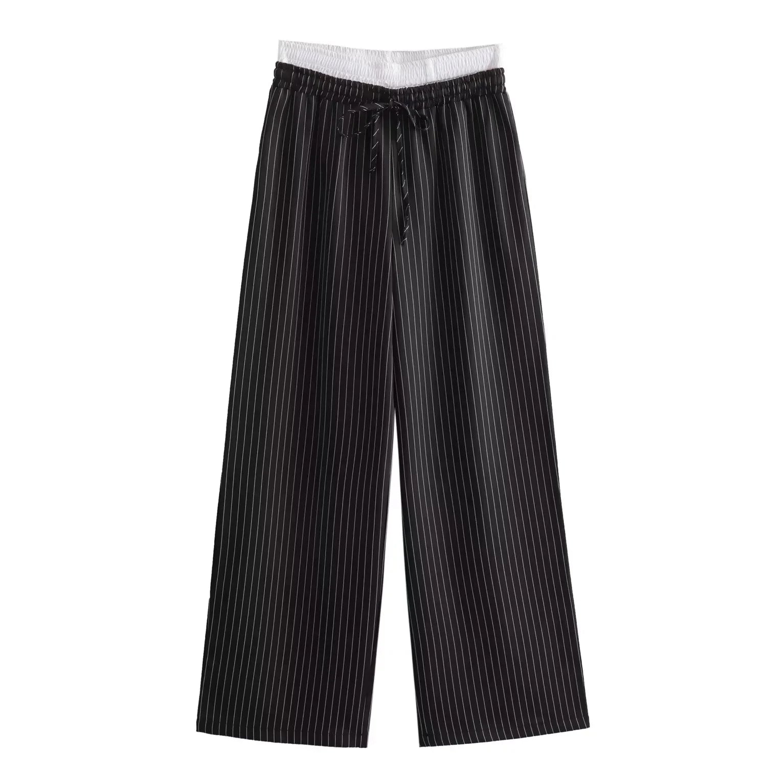 Malia - Weite Hose mit Streifen und Patchwork