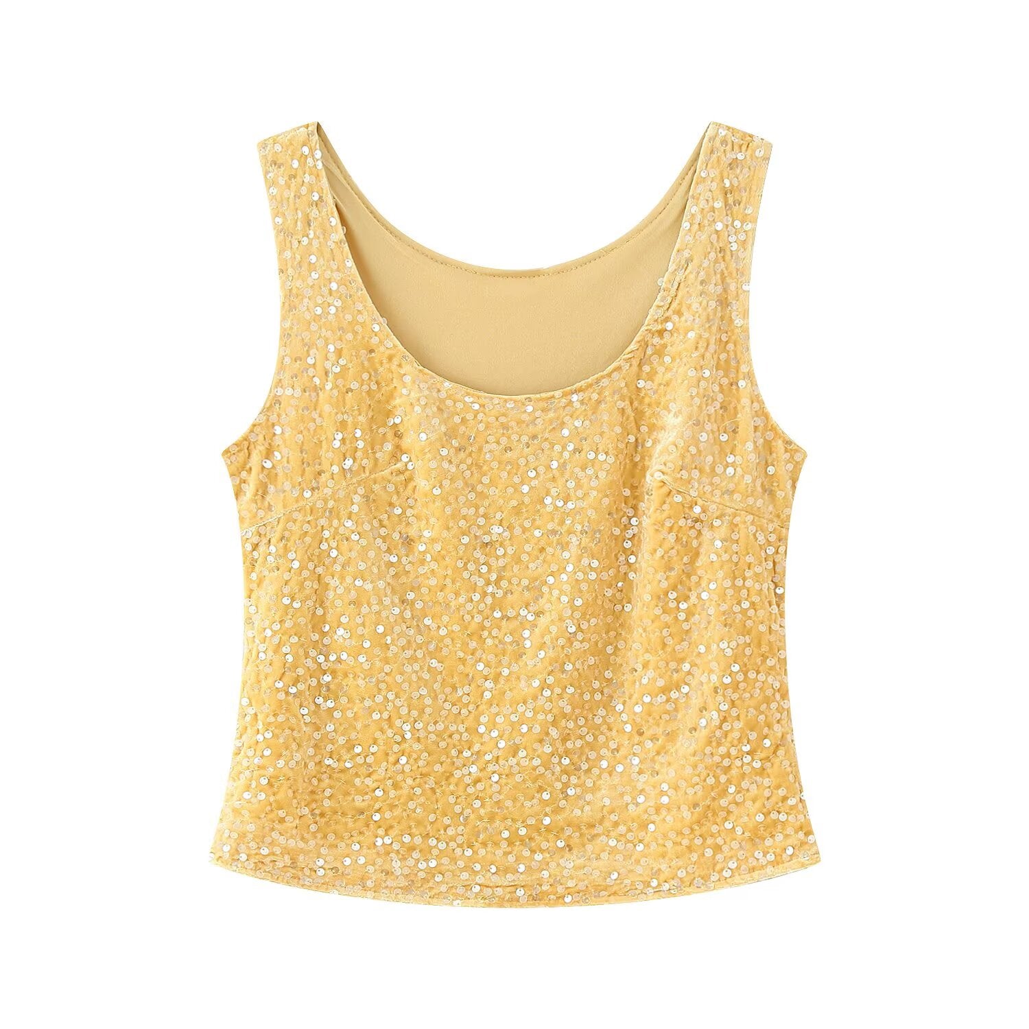 Glamouröses Pailletten-Top & Bestickter Rock Set