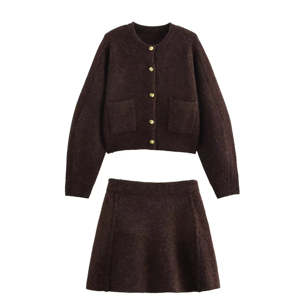 Natalie - STRICKSET MIT STRICKJACKE UND A-LINIEN-ROCK