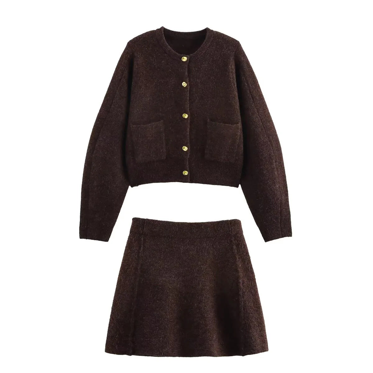 Natalie - STRICKSET MIT STRICKJACKE UND A-LINIEN-ROCK