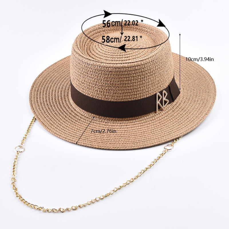 Riviera Chic Strohhut mit Kette