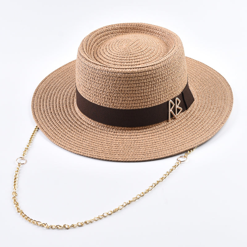Riviera Chic Strohhut mit Kette