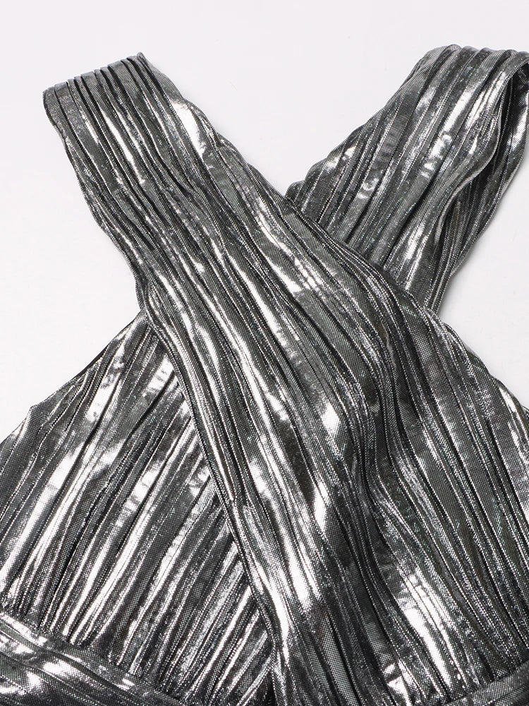 Felicia - Kreuzmuster Faltenkleid