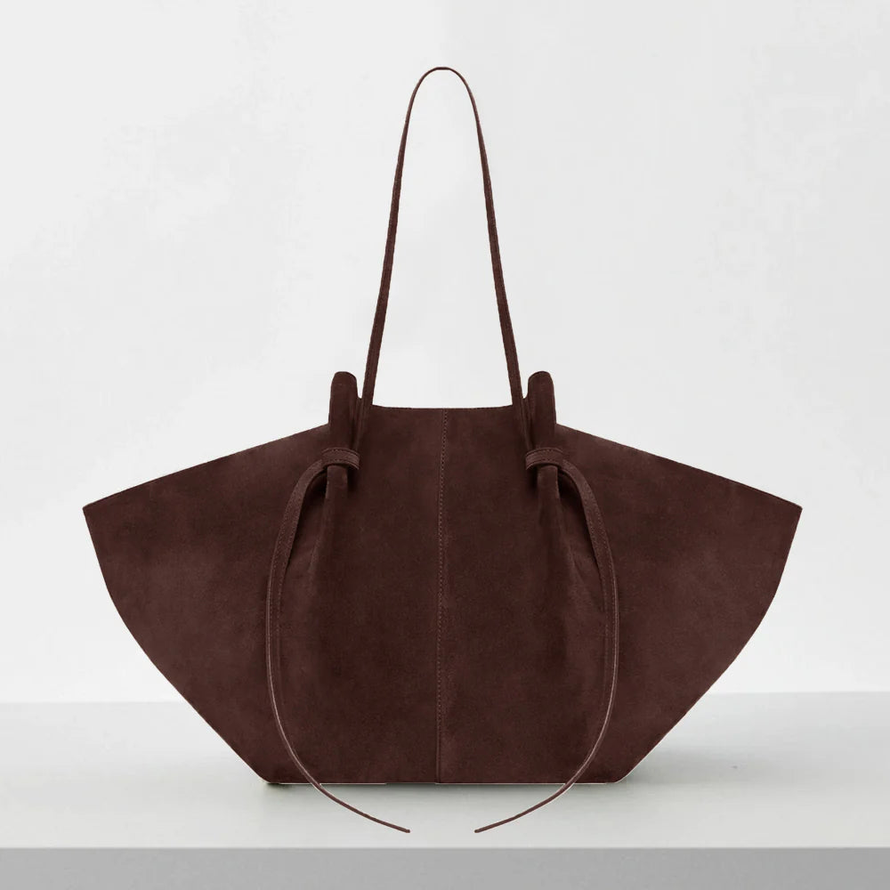 Vintage Wildleder-Einkaufstasche im Mochi-Stil