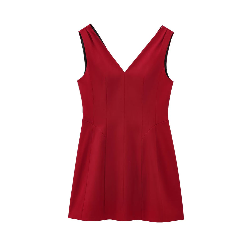 Sommerlicher Glamour V-Neck Minikleid