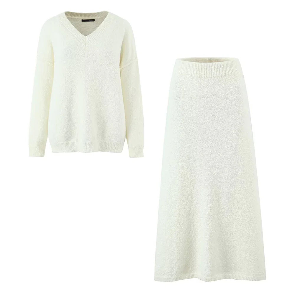 Zoey - Zweiteiliges Set mit Strickpullover und Rock