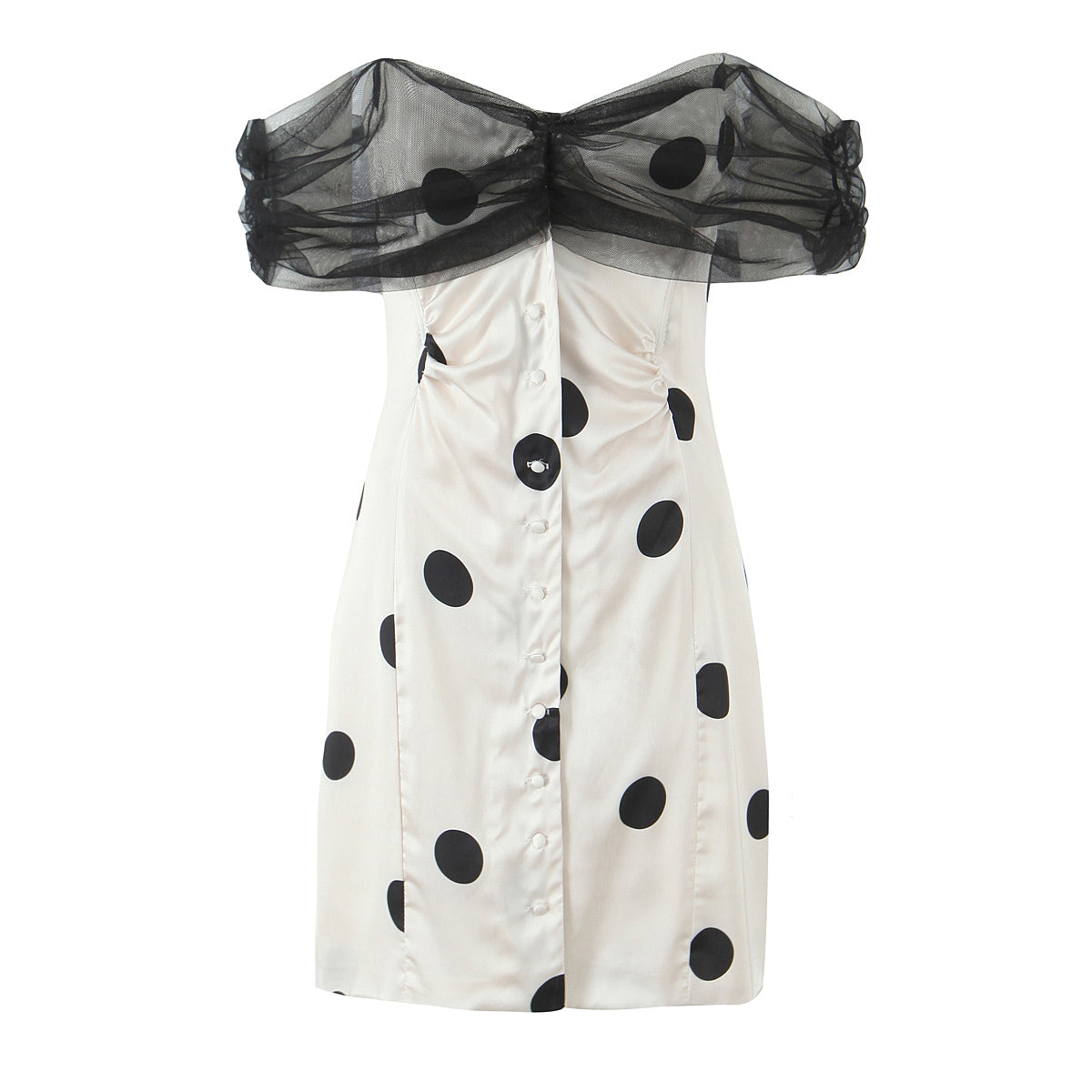 Romantisches Polka-Dot Mesh-Minikleid