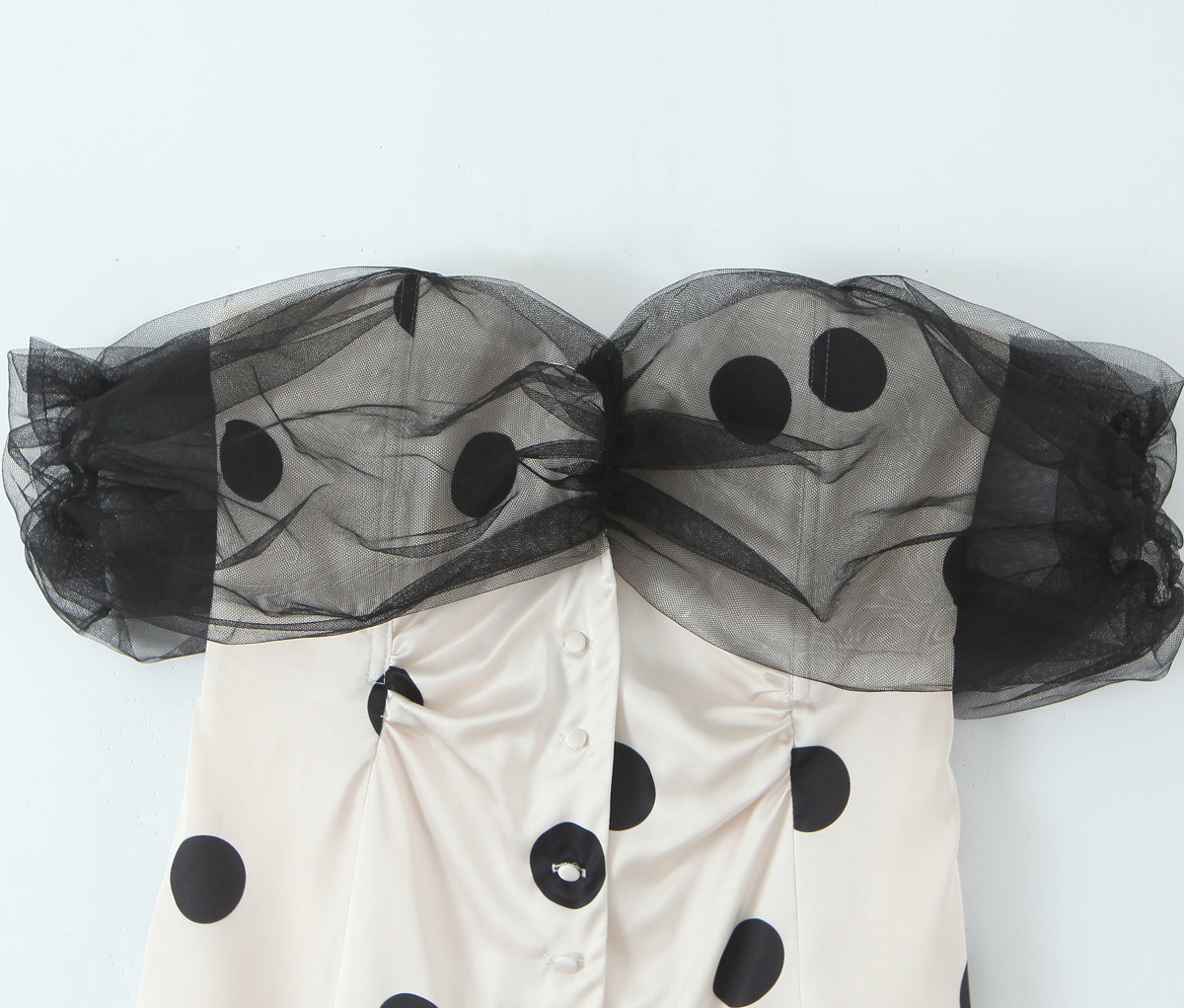 Romantisches Polka-Dot Mesh-Minikleid